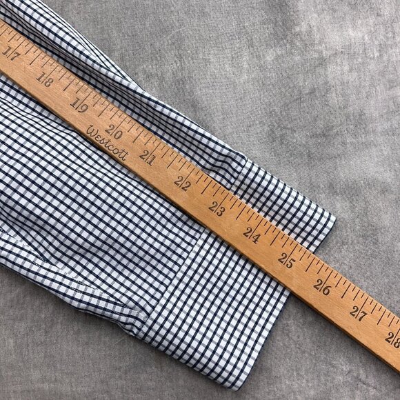 Duluth‎ Shirt Men Large Blue White Check Wrinkle Fighter Relax Fit OCBD Classic - Picture 5 of 8